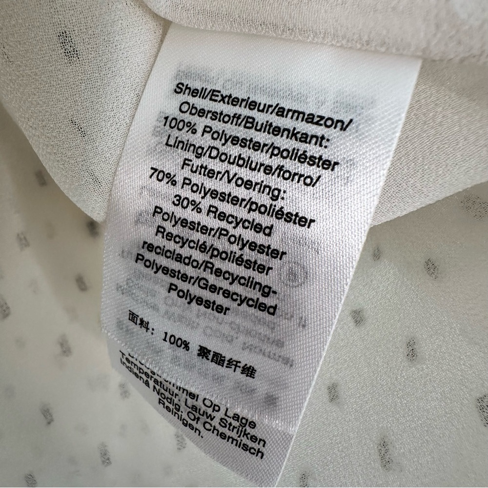 DKNY | Cream Black Raised Dot Long Puff Sleeves Blouse Size Medium - Picture 6 of 8